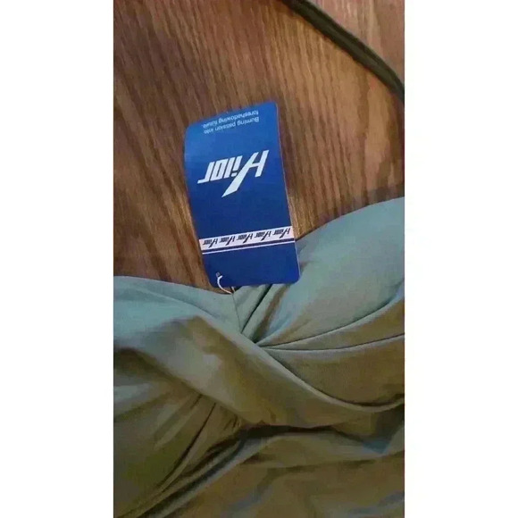 NWT Hilor Bandeau One Piece Swimsuits Front Twist Swimwear Strapless, Size 6 - Picture 9 of 14